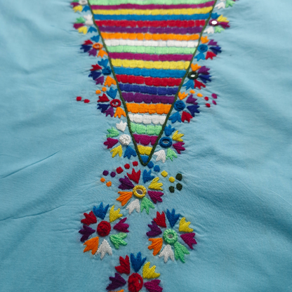 albaas | Thread Mirror Work on Cotton Lawn Shirt Unstitched 1PC   | ALFSMS-36704-ELECTRIC BLUE