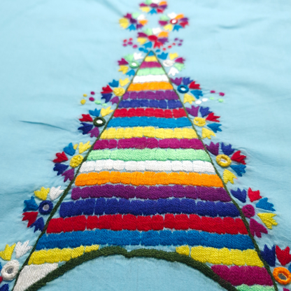 albaas | Thread Mirror Work on Cotton Lawn Shirt Unstitched 1PC   | ALFSMS-36704-ELECTRIC BLUE