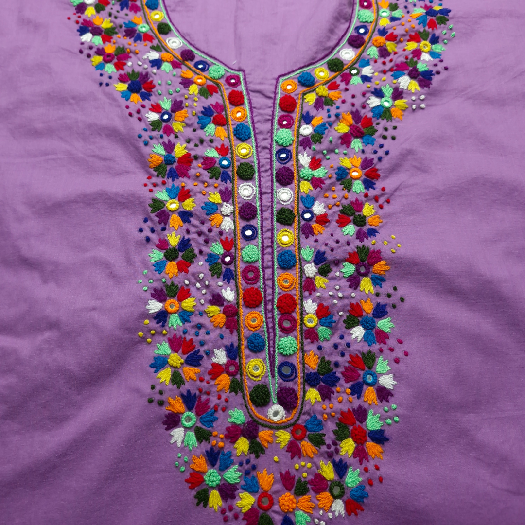albaas | Thread Mirror Work on Cotton Lawn Shirt Unstitched 1PC   | ALFSMS-36704-RICH LILAC