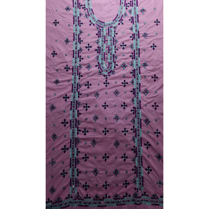 albaas | Thread Mirror Work Balochi Style on Lawn Shirt's Front,Back and Sleeves Unstitched   | ALFSMS-MR-1-LIGHT PURPLE