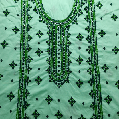 albaas | Thread Mirror Work Balochi Style on Lawn Shirt's Front,Back and Sleeves Unstitched   | ALFSMS-MR-1-MINT GREEN