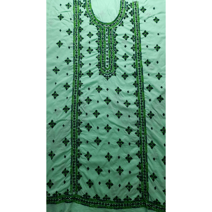 albaas | Thread Mirror Work Balochi Style on Lawn Shirt's Front,Back and Sleeves Unstitched   | ALFSMS-MR-1-MINT GREEN