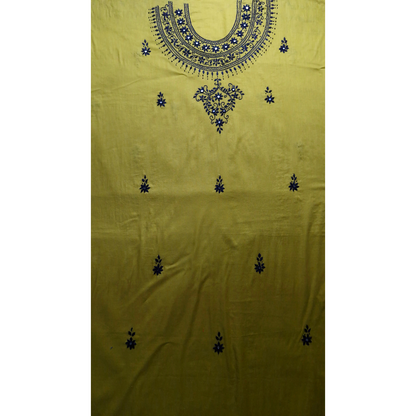 albaas | Minimal Hand Embroidery on Lawn Shirt's Front and Sleeves Unstitched 1PC   | ALFSMS-N1-BLACK-O-MUSTARD