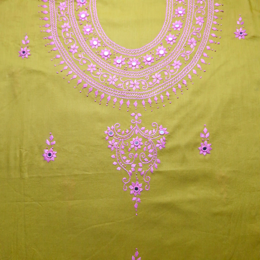 albaas | Minimal Hand Embroidery on Lawn Shirt's Front and Sleeves Unstitched 1PC   | ALFSMS-N1-PINK-O-MUSTARD