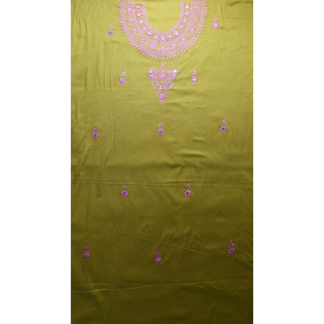 albaas | Minimal Hand Embroidery on Lawn Shirt's Front and Sleeves Unstitched 1PC   | ALFSMS-N1-PINK-O-MUSTARD