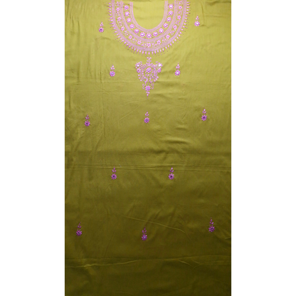 albaas | Minimal Hand Embroidery on Lawn Shirt's Front and Sleeves Unstitched 1PC   | ALFSMS-N1-PINK-O-MUSTARD