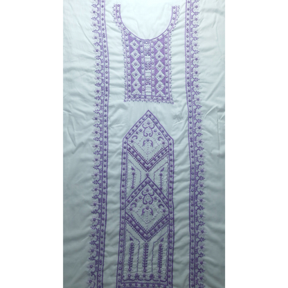 albaas | Filling Stitch with Mirror/Bullion Knots on Lawn Shirt's Front and Sleeves Unstitched | ALFSMS-S3-WHITE
