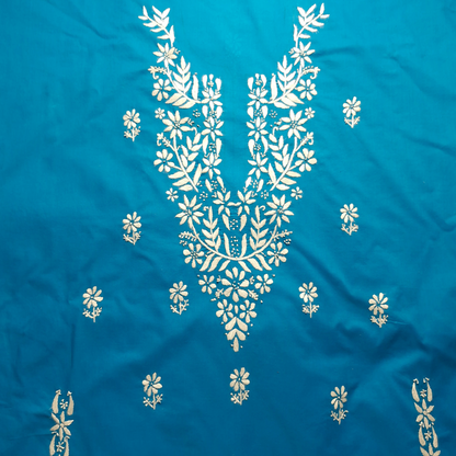albaas | Thread Mirror Work on Cotton Lawn Shirt Unstitched 1PC   | ALFSS-36701-ELECTRON BLUE