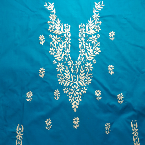 albaas | Thread Mirror Work on Cotton Lawn Shirt Unstitched 1PC   | ALFSS-36701-ELECTRON BLUE