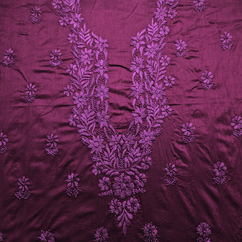 albaas | Lucknavi Chikankari on Soft Lawn Shirt's Front and Sleeves with Dupatta Sprayed with Motifs - Unstitched 2PC Suit   | ALLCSD-36703-BLOOD RED