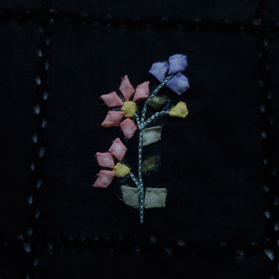 albaas | Tarkashi Multicolour Applique on Lawn Shirt's Front and Sleeves Unstitched 1PC   | ALMULTI-BLACK