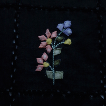 albaas | Tarkashi Multicolour Applique on Lawn Shirt's Front and Sleeves Unstitched 1PC   | ALMULTI-BLACK