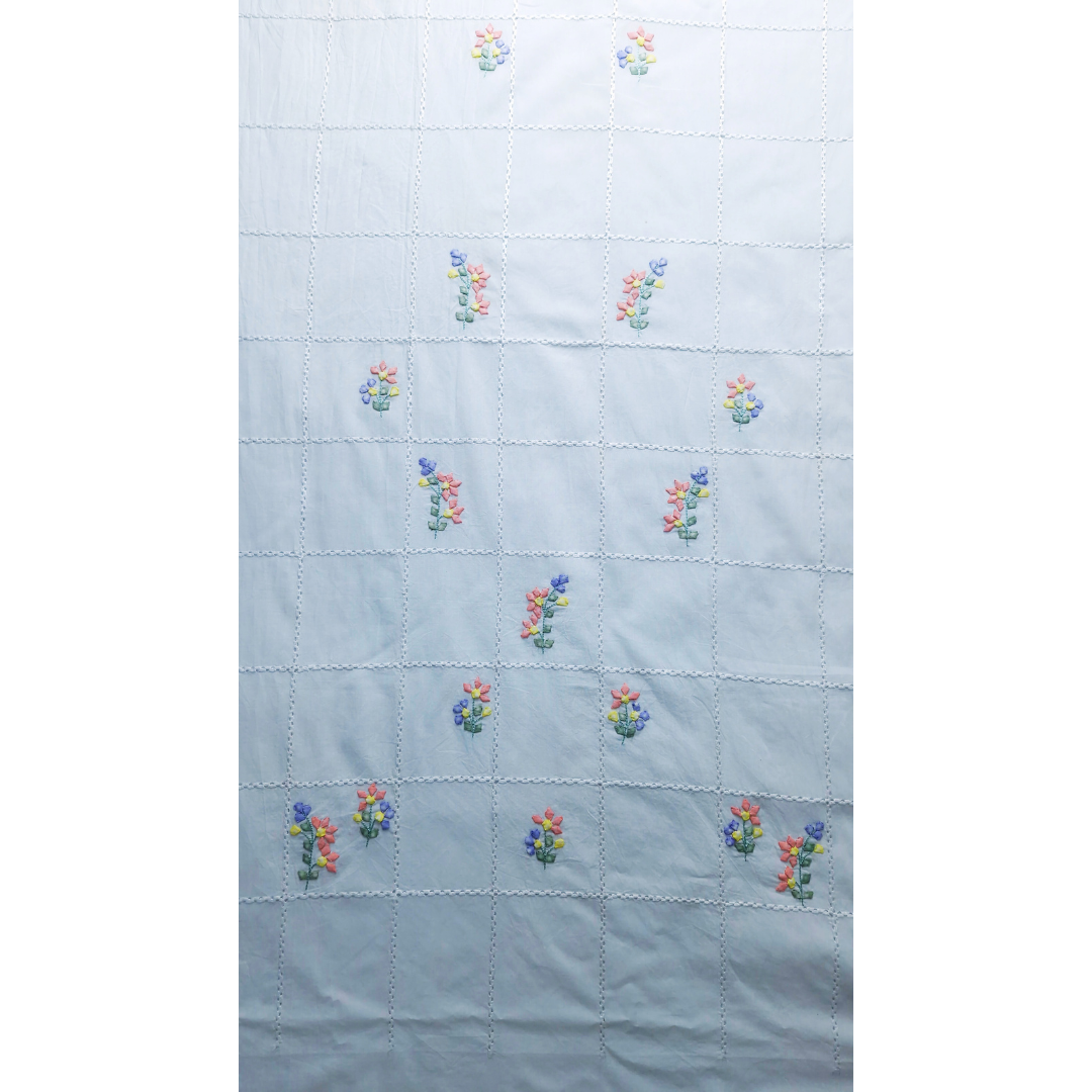 albaas | Tarkashi Multicolour Applique on Lawn Shirt's Front and Sleeves Unstitched 1PC   | ALMULTI-WHITE