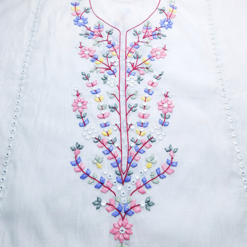 albaas | Tarkashi Applique Premium Lawn Shirt Unstitched 1PC   | ALPremium1-WHITE