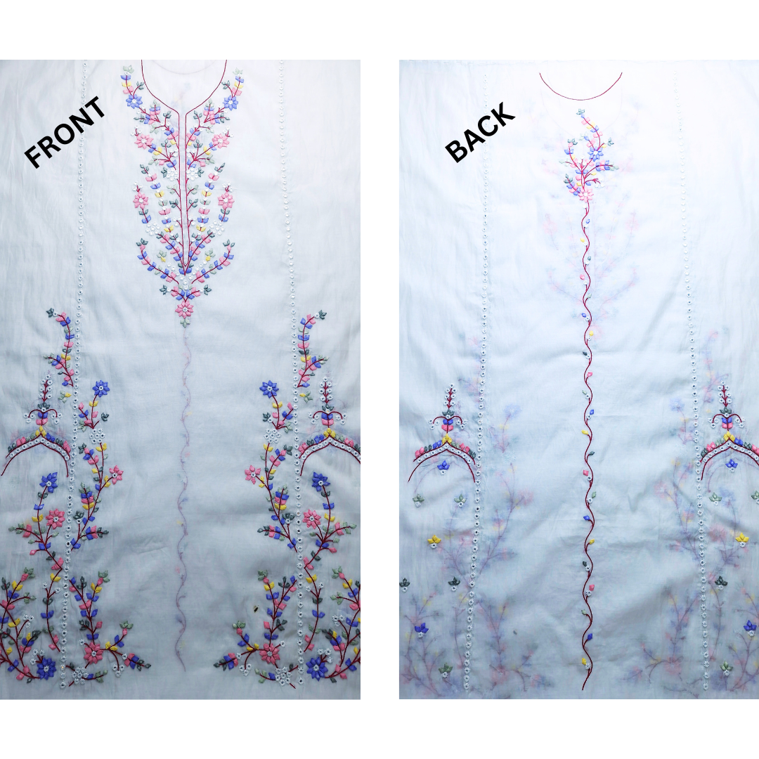 albaas | Tarkashi Applique Premium Lawn Shirt Unstitched 1PC   | ALPremium1-WHITE