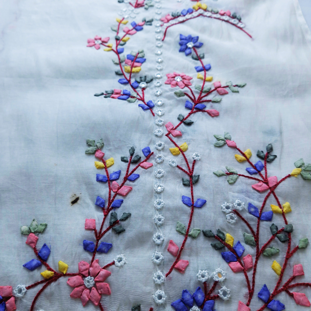 albaas | Tarkashi Applique Premium Lawn Shirt Unstitched 1PC   | ALPremium1-WHITE