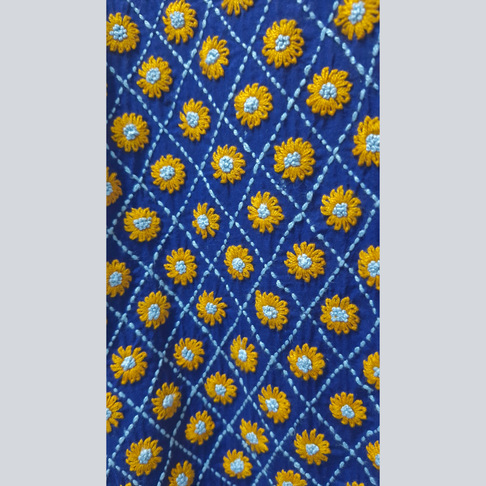 albaas | Japanese Craft on Lawn Shirt with Plain Trousers - Unstitched 2PC   | ALRSST-SID2-BLUE