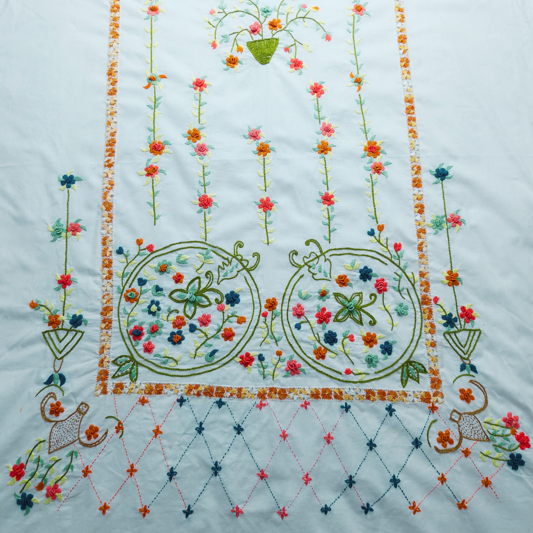 albaas | Tarkashi Filling Stitch Rustic on Lawn Shirt's Front and Sleeves Unstitched 1PC   | ALRUSTIC-WHITE