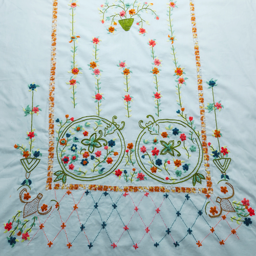 albaas | Tarkashi Filling Stitch Rustic on Lawn Shirt's Front and Sleeves Unstitched 1PC   | ALRUSTIC-WHITE