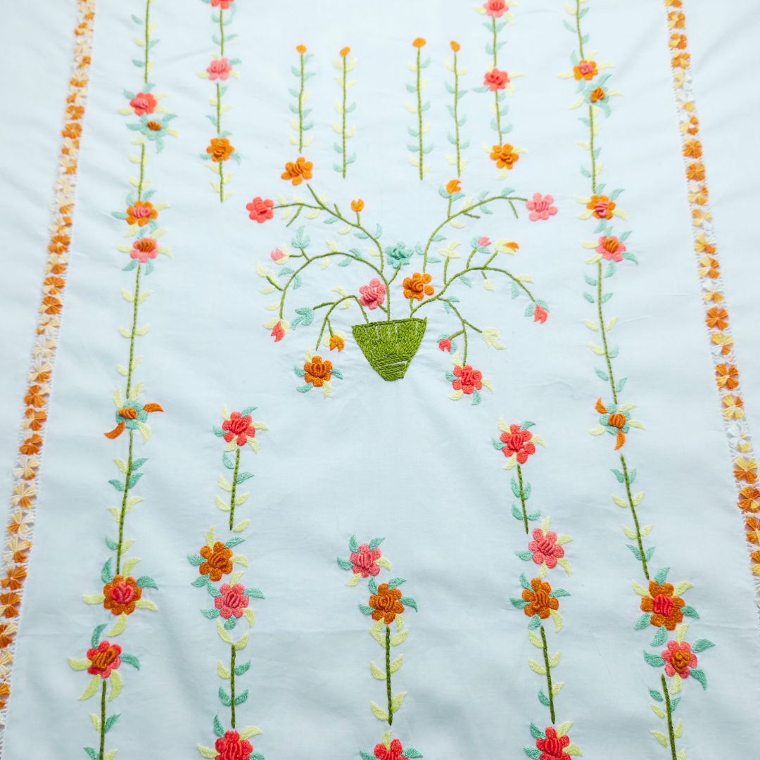 albaas | Tarkashi Filling Stitch Rustic on Lawn Shirt's Front and Sleeves Unstitched 1PC   | ALRUSTIC-WHITE