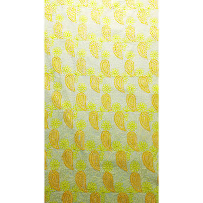 albaas | Shadow Chikankari on Soft Lawn Shirt's Front and Sleeves with Dupatta Sprayed with Motifs - Unstitched 2PC Suit   | ALSSD-36550-A-WHITE