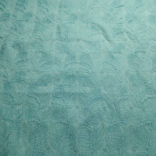 albaas | Shadow Chikankari on Soft Lawn Shirt's Front and Sleeves with Dupatta Sprayed with Motifs - Unstitched 2PC Suit   | ALSSD-36550-AQUA