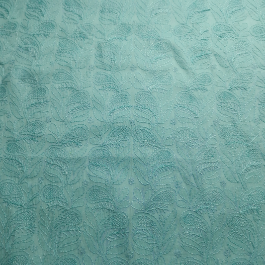 albaas | Shadow Chikankari on Soft Lawn Shirt's Front and Sleeves with Dupatta Sprayed with Motifs - Unstitched 2PC Suit   | ALSSD-36550-AQUA