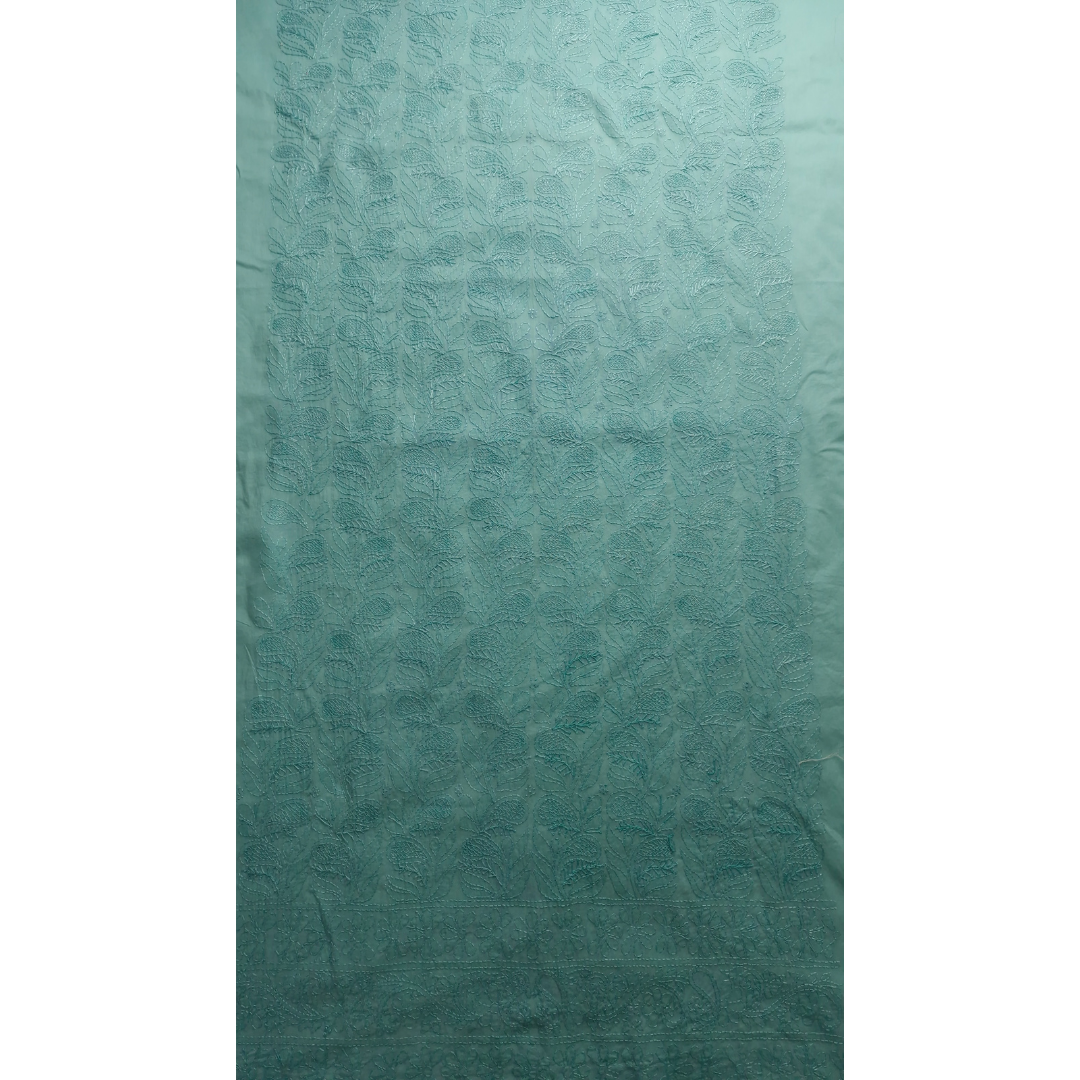 albaas | Shadow Chikankari on Soft Lawn Shirt's Front and Sleeves with Dupatta Sprayed with Motifs - Unstitched 2PC Suit   | ALSSD-36550-AQUA