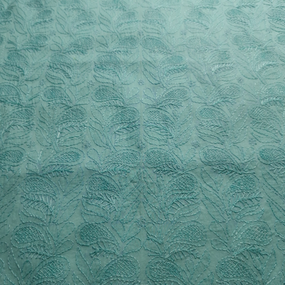albaas | Shadow Chikankari on Soft Lawn Shirt's Front and Sleeves with Dupatta Sprayed with Motifs - Unstitched 2PC Suit   | ALSSD-36550-AQUA