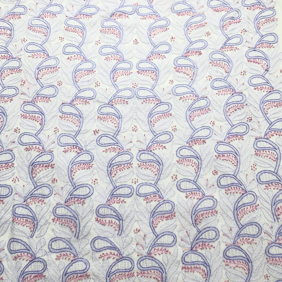 albaas | Shadow Chikankari on Soft Lawn Shirt's Front and Sleeves with Dupatta Sprayed with Motifs - Unstitched 2PC Suit   | ALSSD-36550-B-WHITE