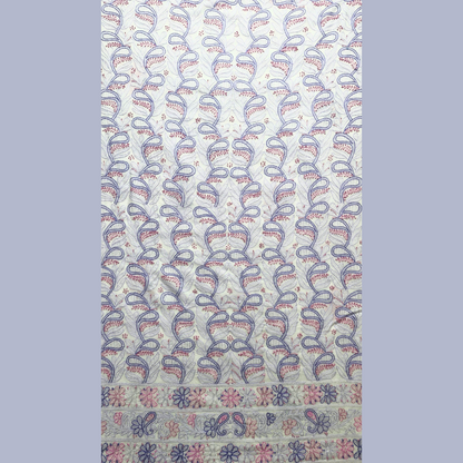 albaas | Shadow Chikankari on Soft Lawn Shirt's Front and Sleeves with Dupatta Sprayed with Motifs - Unstitched 2PC Suit   | ALSSD-36550-B-WHITE