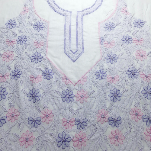 albaas | Shadow Chikankari on Soft Lawn Shirt's Front and Sleeves with Dupatta Sprayed with Motifs - Unstitched 2PC Suit   | ALSSD-36550-D2-WHITE