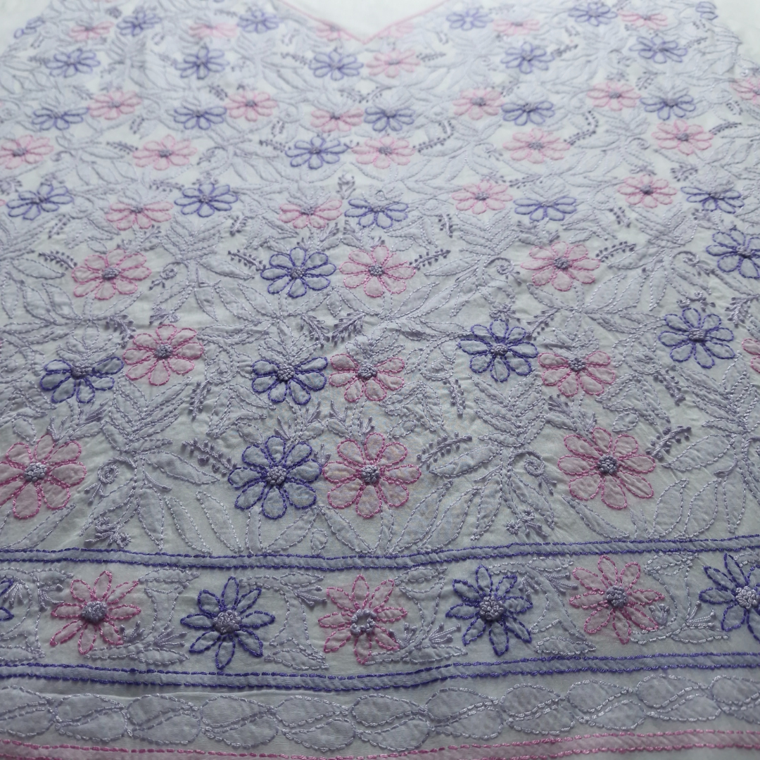 albaas | Shadow Chikankari on Soft Lawn Shirt's Front and Sleeves with Dupatta Sprayed with Motifs - Unstitched 2PC Suit   | ALSSD-36550-D2-WHITE