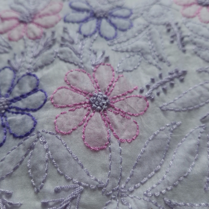 albaas | Shadow Chikankari on Soft Lawn Shirt's Front and Sleeves with Dupatta Sprayed with Motifs - Unstitched 2PC Suit   | ALSSD-36550-D2-WHITE