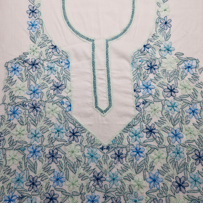 albaas | Shadow Chikankari on Soft Lawn Shirt's Front and Sleeves with Dupatta Sprayed with Motifs - Unstitched 2PC Suit   | ALSSD-36550-D3-WHITE