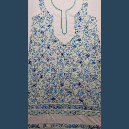 albaas | Shadow Chikankari on Soft Lawn Shirt's Front and Sleeves with Dupatta Sprayed with Motifs - Unstitched 2PC Suit   | ALSSD-36550-D3-WHITE