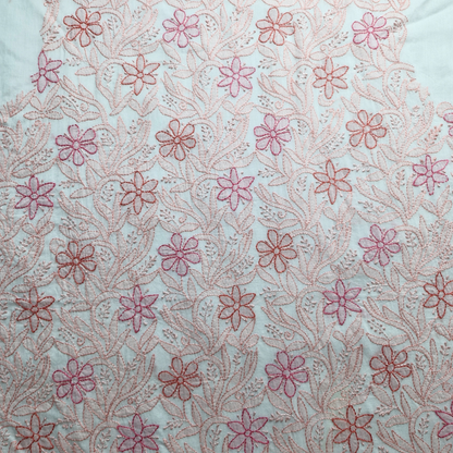 albaas | Shadow Chikankari on Soft Lawn Shirt's Front and Sleeves with Dupatta Sprayed with Motifs - Unstitched 2PC Suit   | ALSSD-36550-E-PINK-O-WHITE