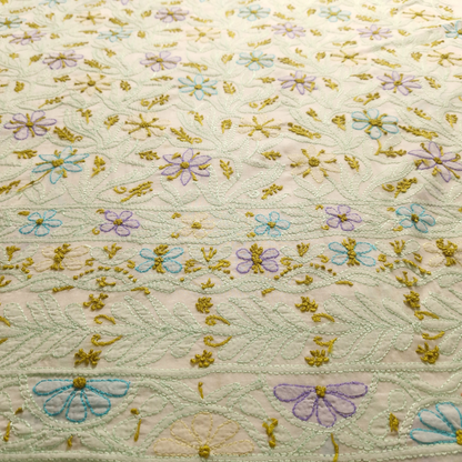 albaas | Shadow Chikankari on Soft Lawn Shirt's Front and Sleeves with Dupatta Sprayed with Motifs - Unstitched 2PC Suit   | ALSSD-36550-E-WHITE