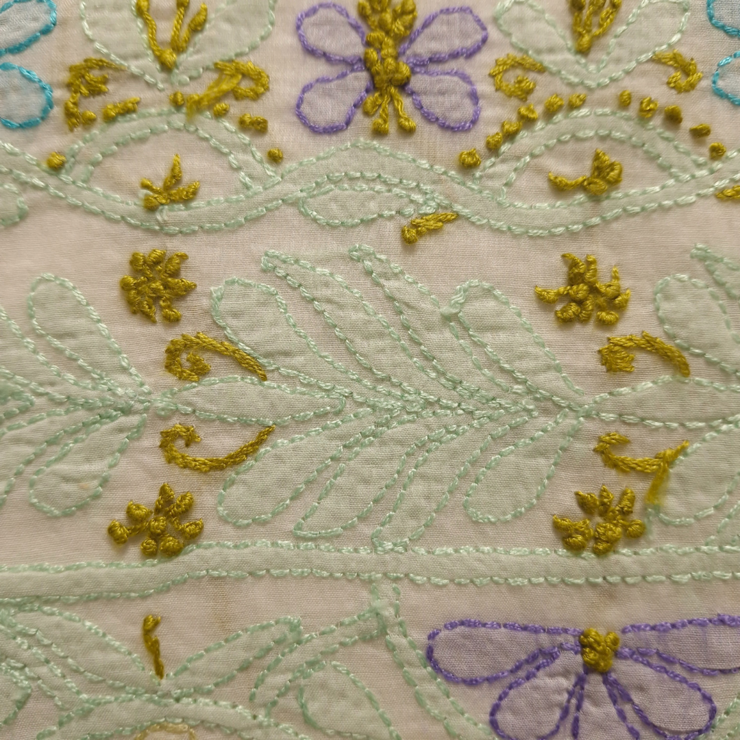 albaas | Shadow Chikankari on Soft Lawn Shirt's Front and Sleeves with Dupatta Sprayed with Motifs - Unstitched 2PC Suit   | ALSSD-36550-E-WHITE