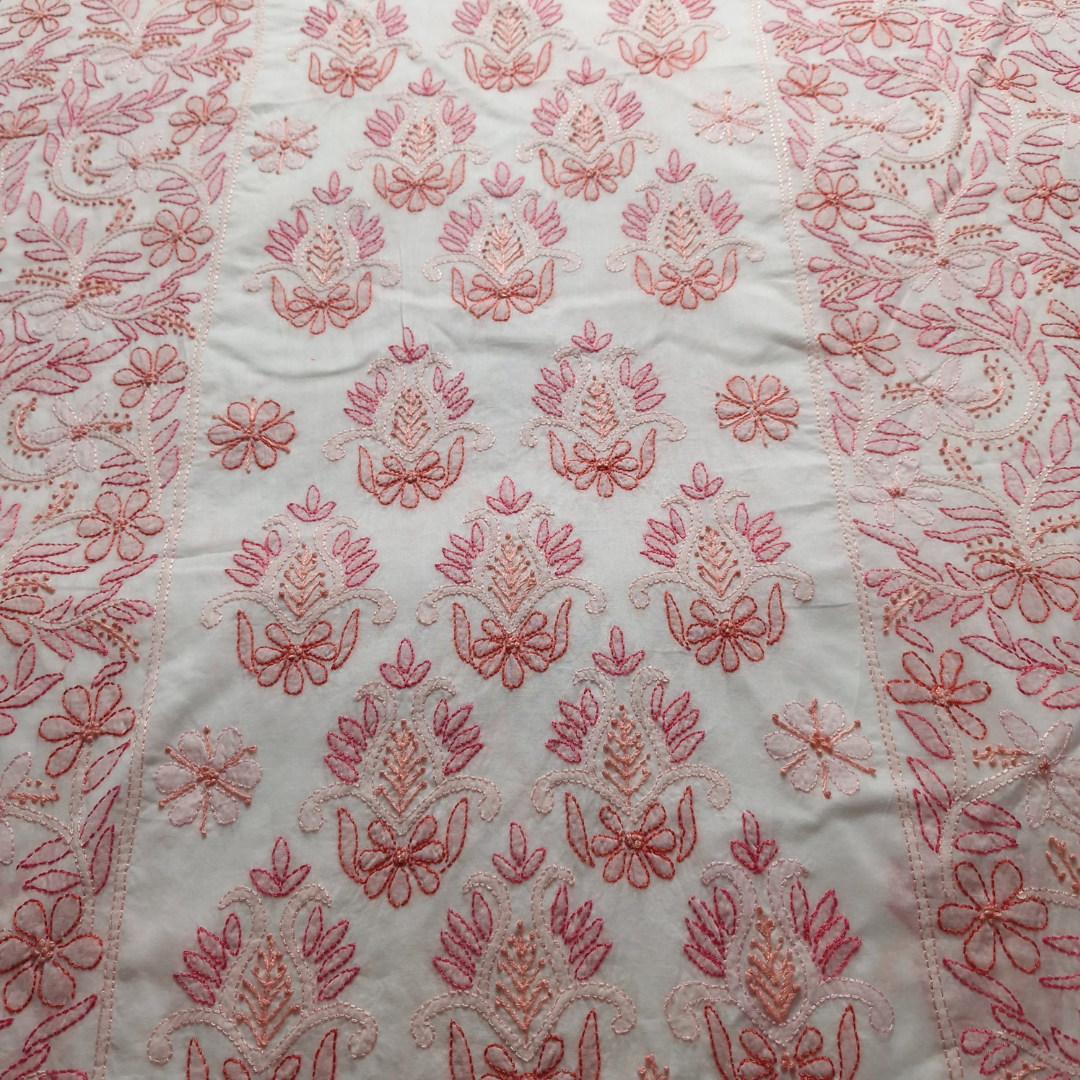albaas | Shadow Chikankari on Soft Lawn Shirt's Front and Sleeves with Dupatta Sprayed with Motifs - Unstitched 2PC Suit   | ALSSD-36550-G-WHITE