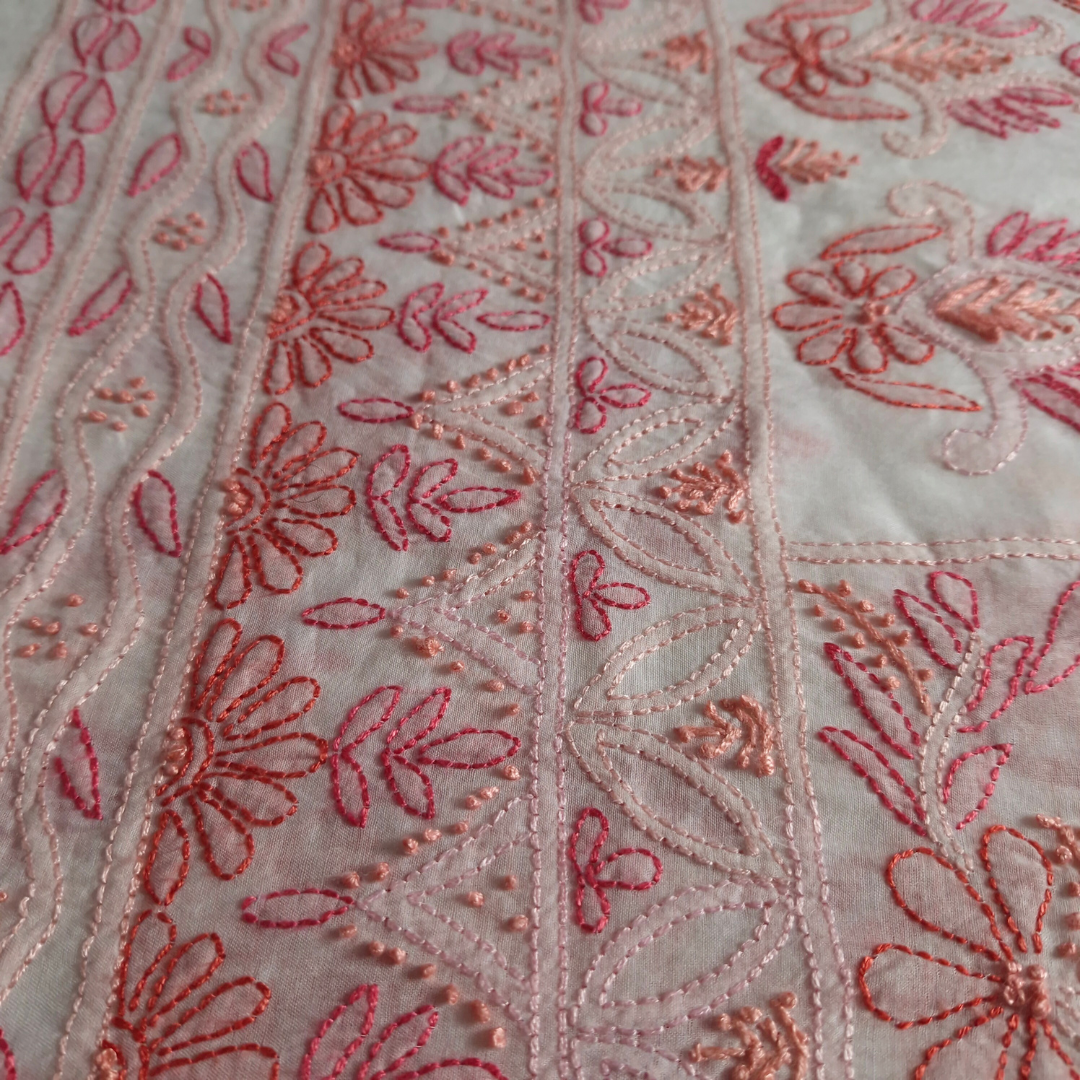 albaas | Shadow Chikankari on Soft Lawn Shirt's Front and Sleeves with Dupatta Sprayed with Motifs - Unstitched 2PC Suit   | ALSSD-36550-G-WHITE