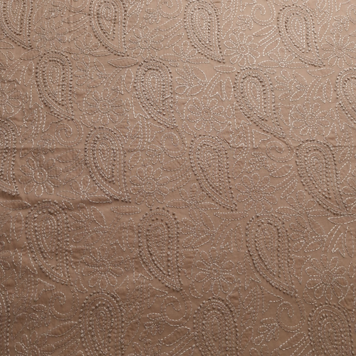 albaas | Shadow Chikankari on Soft Lawn Shirt's Front and Sleeves with Dupatta Sprayed with Motifs - Unstitched 2PC Suit   | ALSSD-36550-KHAKI