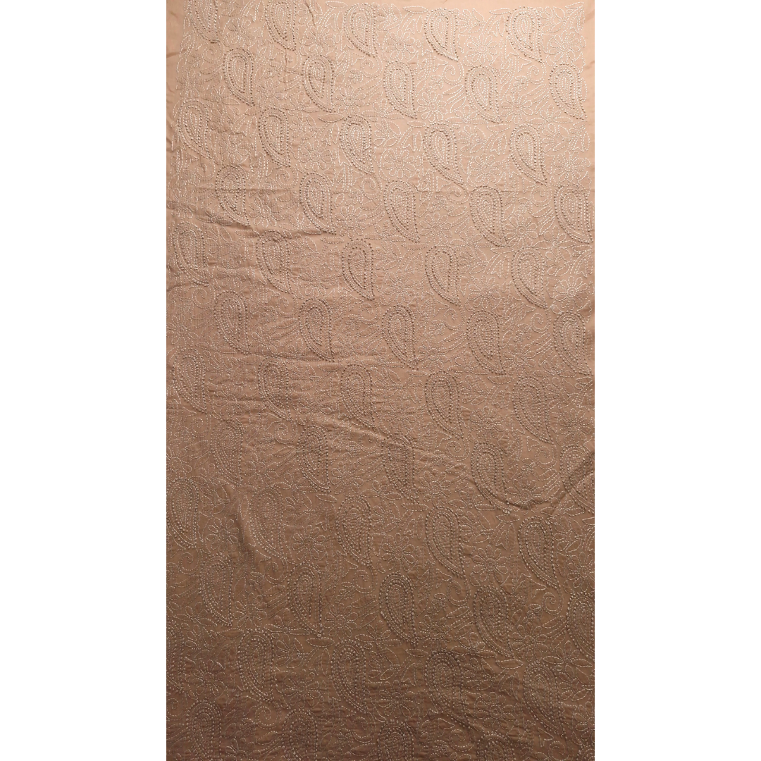 albaas | Shadow Chikankari on Soft Lawn Shirt's Front and Sleeves with Dupatta Sprayed with Motifs - Unstitched 2PC Suit   | ALSSD-36550-KHAKI