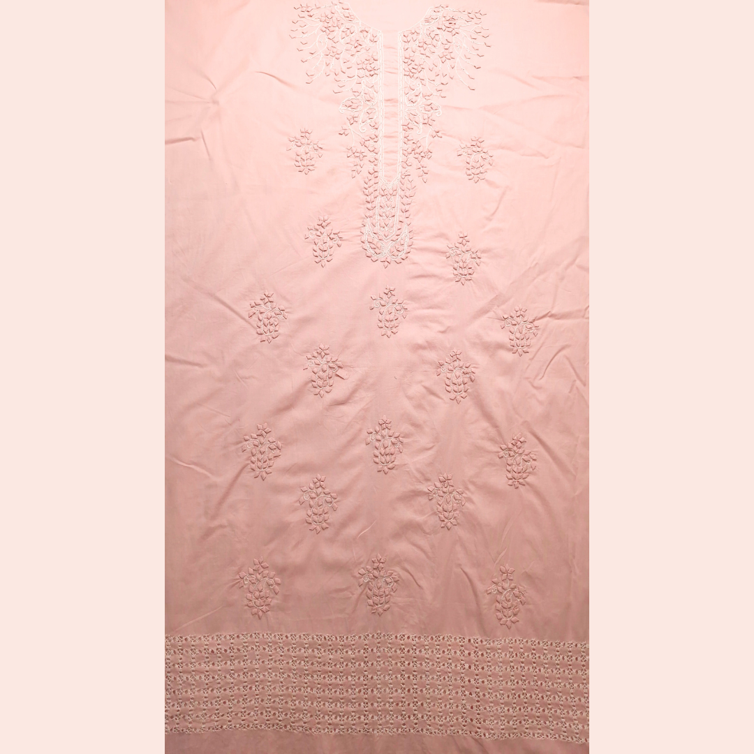 albaas | Tarkashi  Applique on Cotton Lawn Shirt's Front and Sleeves - Unstitched  | ALTAS-36536D-APRICOT