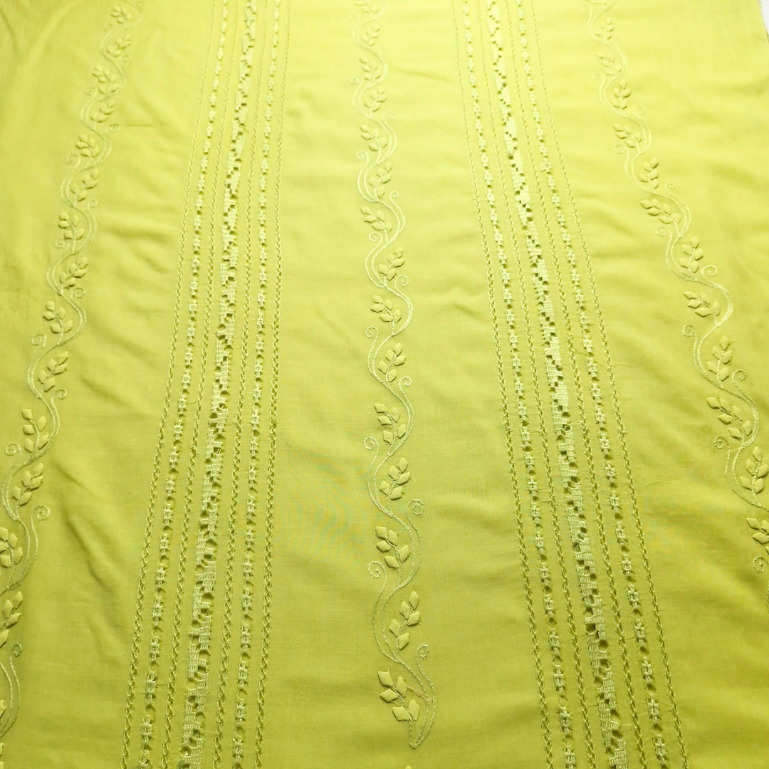 albaas | Tarkashi Applique on Lawn Shirt's Front and Sleeves Unstitched 1PC   | ALTAS-36558-PALE GRASS