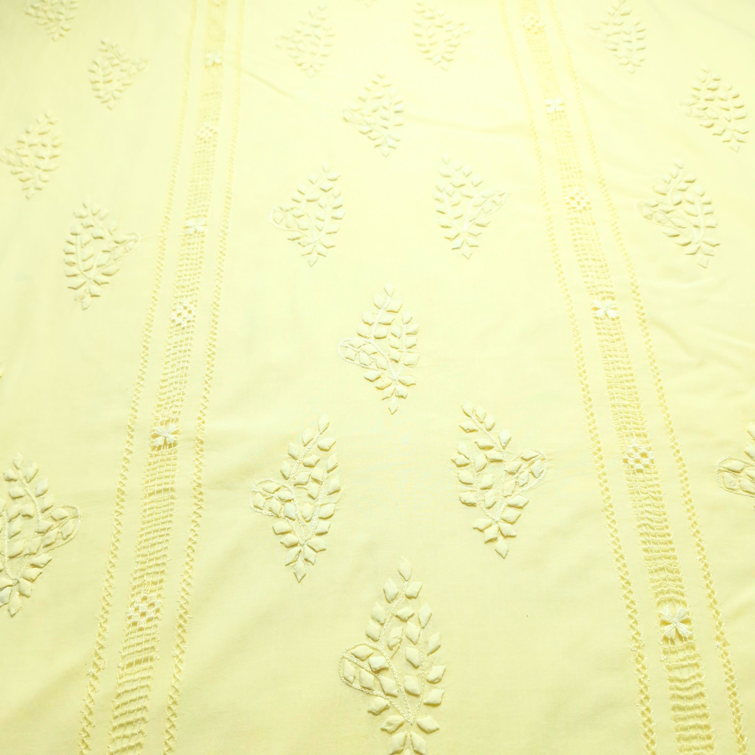 albaas | Tarkashi Applique on Lawn Shirt's Front and Sleeves Unstitched 1PC   | ALTAS-36560-BABY YELLOW