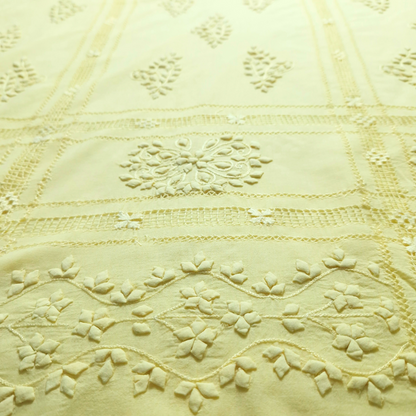 albaas | Tarkashi Applique on Lawn Shirt's Front and Sleeves Unstitched 1PC   | ALTAS-36560-BABY YELLOW