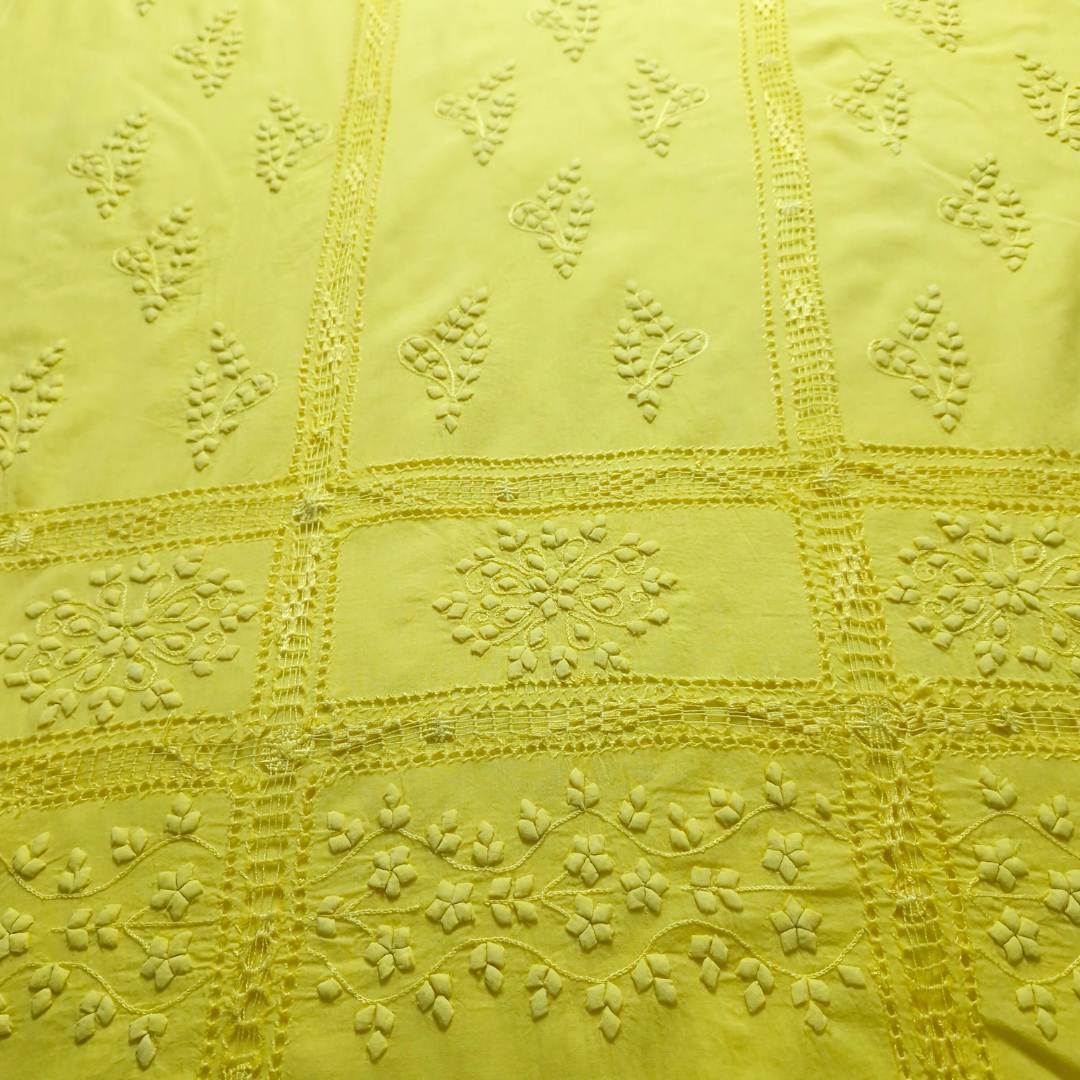 albaas | Tarkashi Applique on Lawn Shirt's Front and Sleeves Unstitched 1PC   | ALTAS-36560-LEMON