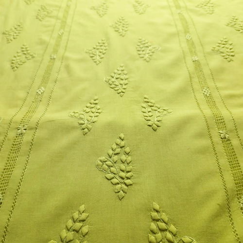 albaas | Tarkashi Applique on Lawn Shirt's Front and Sleeves Unstitched 1PC   | ALTAS-36560-PALE GRASS