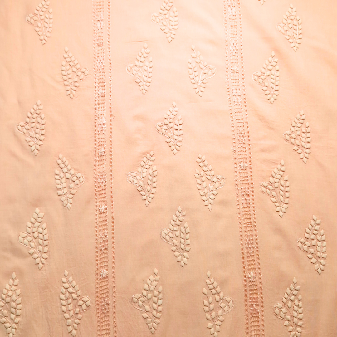 albaas | Tarkashi Applique on Lawn Shirt's Front and Sleeves Unstitched 1PC   | ALTAS-36560-PEACH